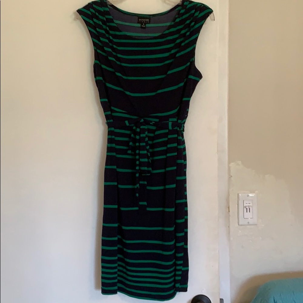 Blue and green dress